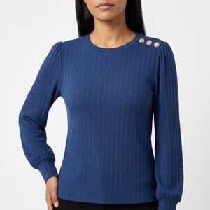NWT On•34th Rayon Blend Blue Stretch Top Women Size M